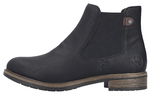 Rieker Chelseaboots , Schlupfboots, Stiefelette, Blockabsatz, mit wärmendem Textilfutter