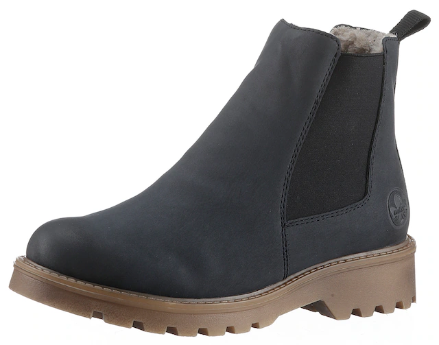 Rieker Chelseaboots Schlupfboots, Stiefelette, Blockabsatz, mit kuscheligem Warmfutter