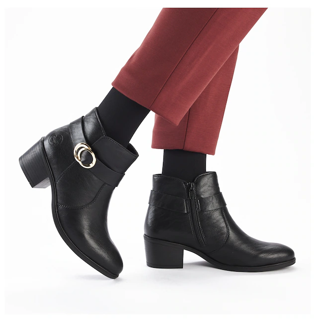 Rieker Stiefelette Ankleboots, Blockabsatz, mit Innenreißverschluss