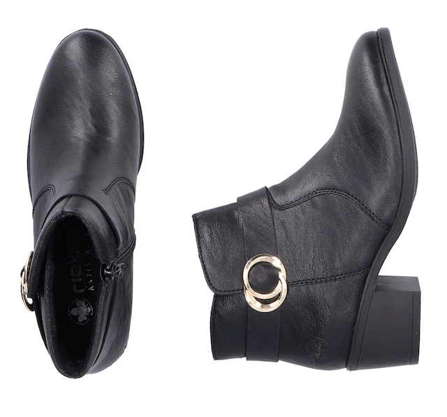 Rieker Stiefelette Ankleboots, Blockabsatz, mit Innenreißverschluss