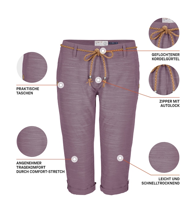 G.I.G.A. DX by killtec 3/4-Hose »GS 93 WMN PNTS« Caprihose Damen: Stretch, schnelltrocknend, Taschen, Autolock-Zipper