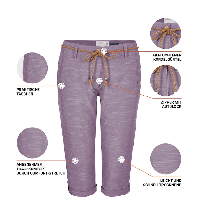 G.I.G.A. DX by killtec 3/4-Hose »GS 93 WMN PNTS« Caprihose Damen: Stretch, schnelltrocknend, Taschen, Autolock-Zipper