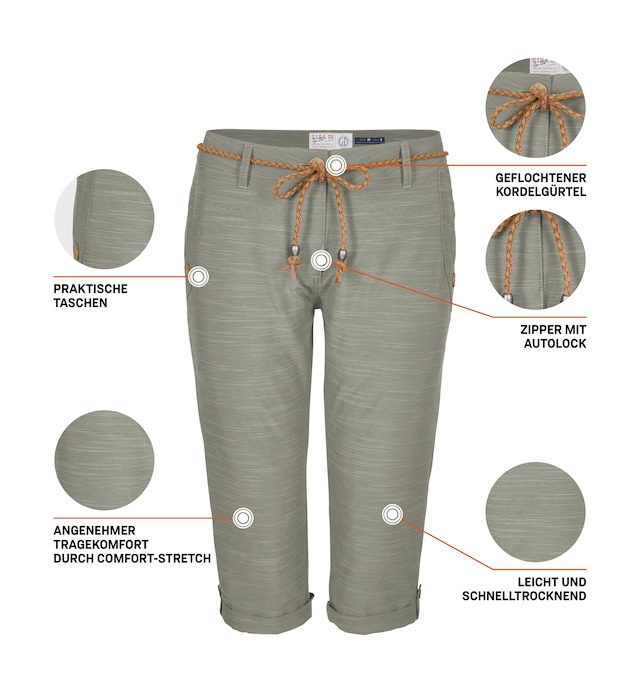 G.I.G.A. DX by killtec 3/4-Hose »GS 93 WMN PNTS« Caprihose Damen: Stretch, schnelltrocknend, Taschen, Autolock-Zipper
