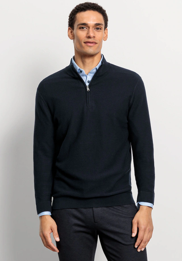 OLYMP Troyer »OLYMP Strick Casual« mit modischer Struktur