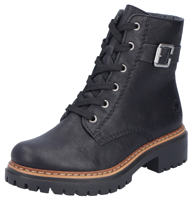 Rieker Schnürboots , Winterstiefel, Boots mit kontrastfarbener Rahmennaht