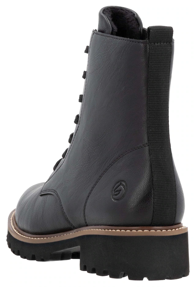 Remonte Schnürboots , Blockabsatz, Schnürstiefelette im Used Look