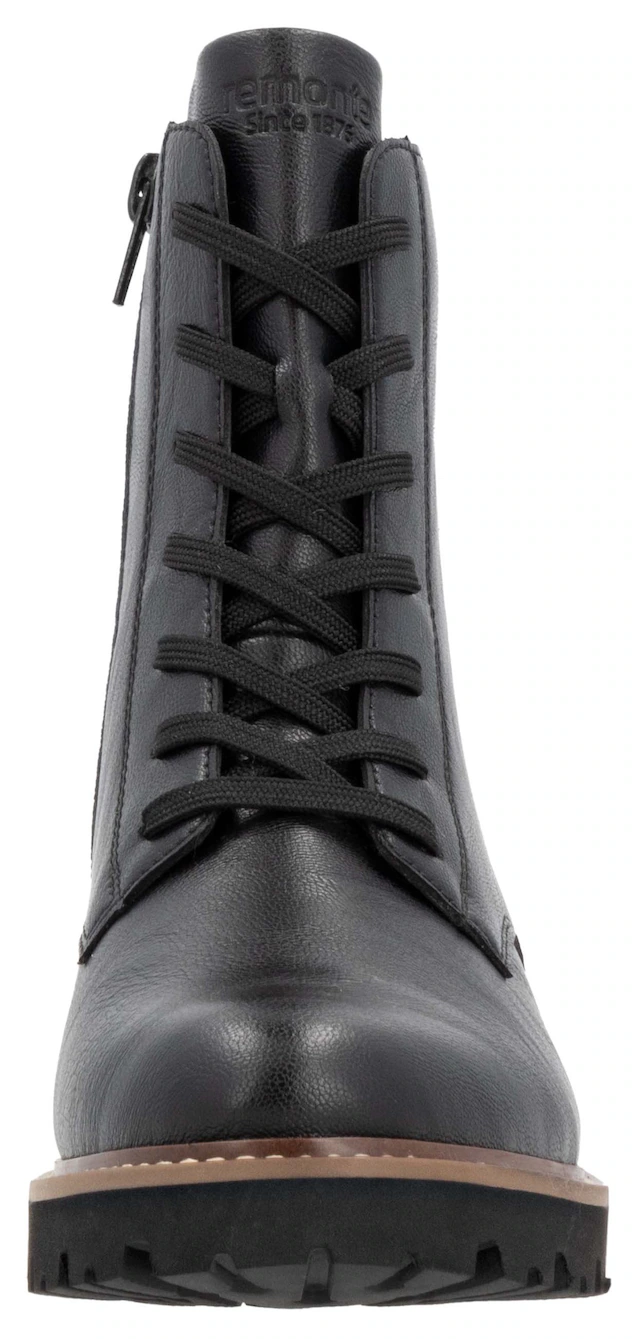 Remonte Schnürboots , Blockabsatz, Schnürstiefelette im Used Look
