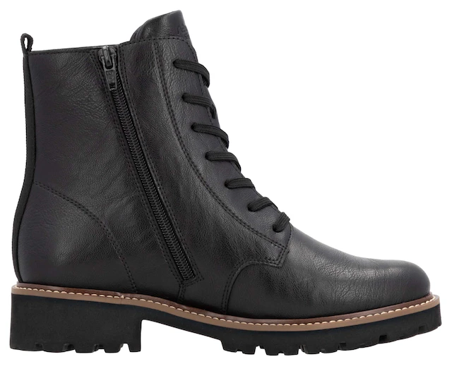 Remonte Schnürboots , Blockabsatz, Schnürstiefelette im Used Look