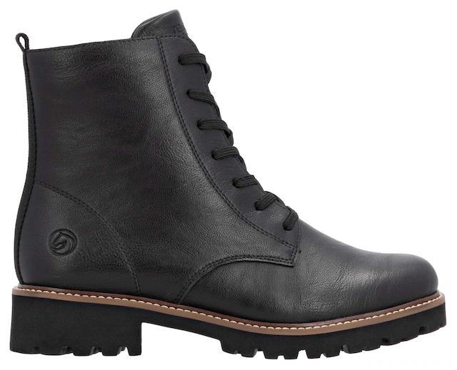 Remonte Schnürboots , Blockabsatz, Schnürstiefelette im Used Look