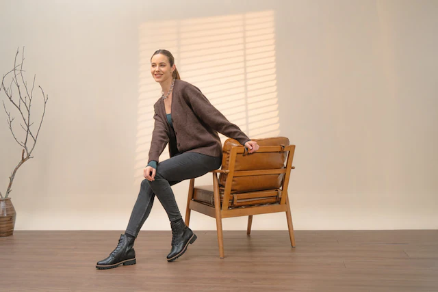Remonte Schnürboots , Blockabsatz, Schnürstiefelette im Used Look