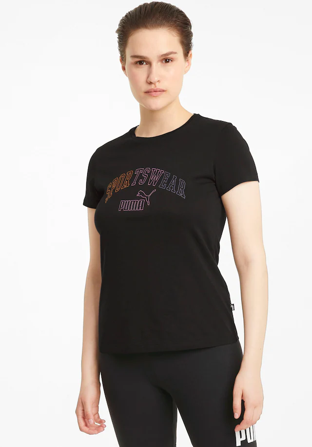PUMA T-Shirt »ESS+ LOGO LAB TEE« Regular Fit, Kurzarm, Rundhalsausschnitt, mit Print-Applikation