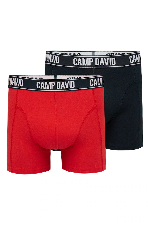 CAMP DAVID Boxershorts Packung, 2 Stk. im 2er- Pack mit Logobund