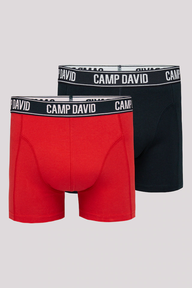 CAMP DAVID Boxershorts Packung, 2 Stk. im 2er- Pack mit Logobund