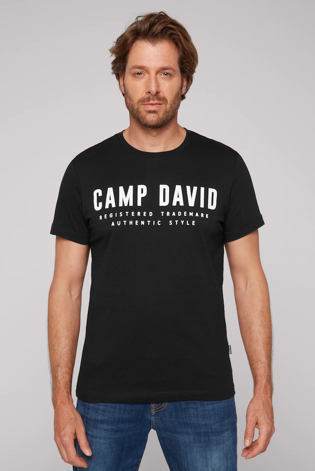 CAMP DAVID T-Shirt mit Logo-Print auf der Vorderseite