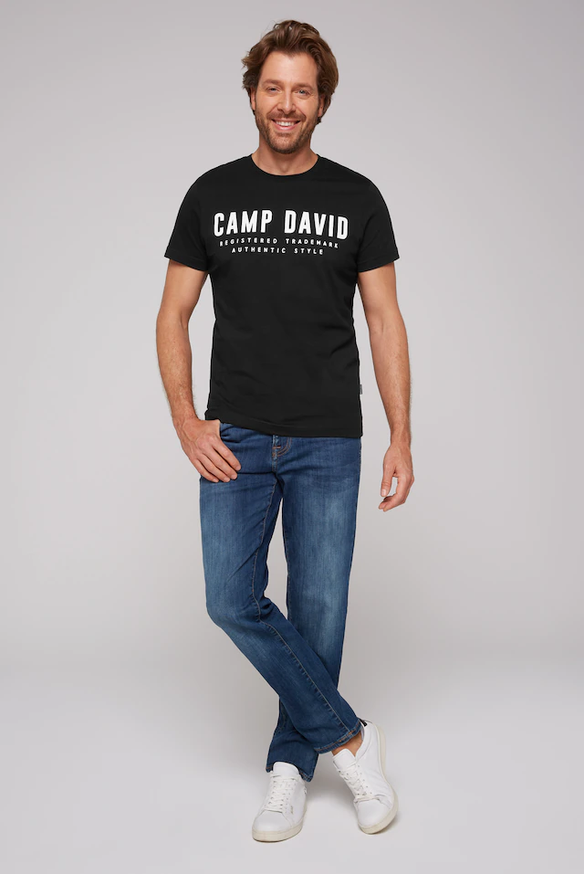 CAMP DAVID T-Shirt mit Logo-Print auf der Vorderseite
