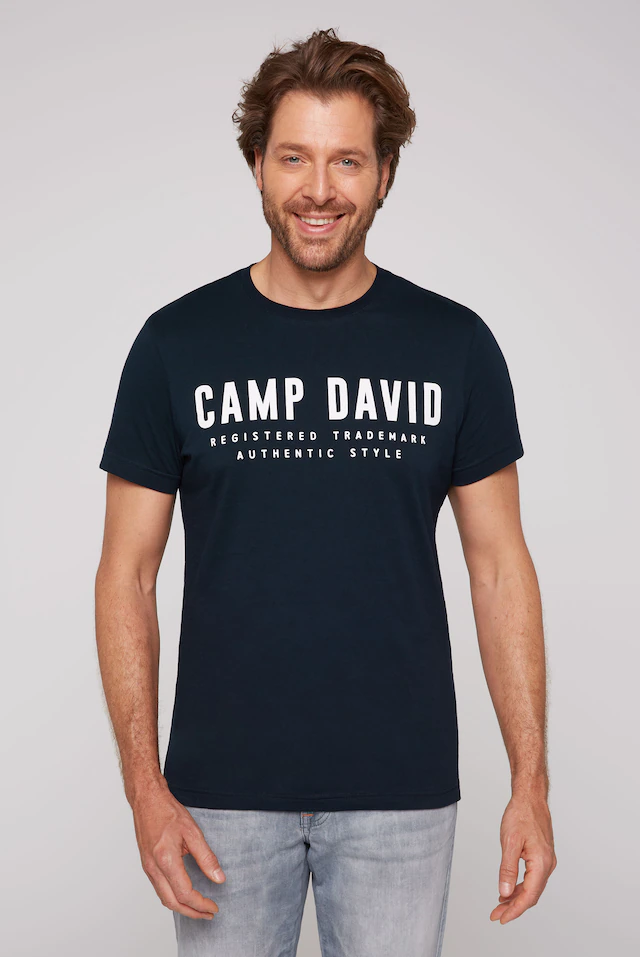 CAMP DAVID T-Shirt mit Logo-Print auf der Vorderseite