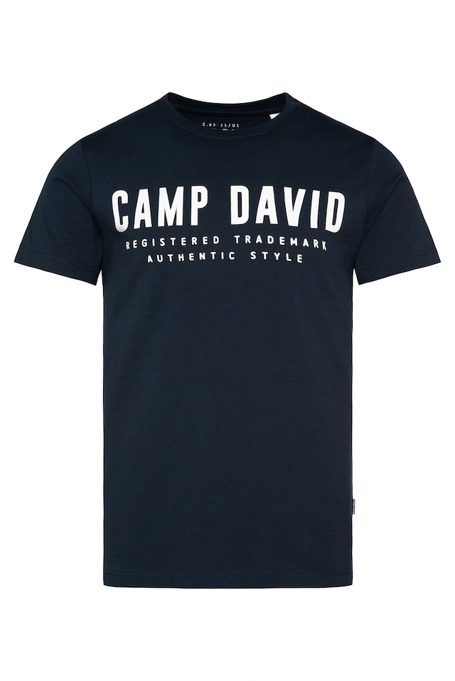 CAMP DAVID T-Shirt mit Logo-Print auf der Vorderseite