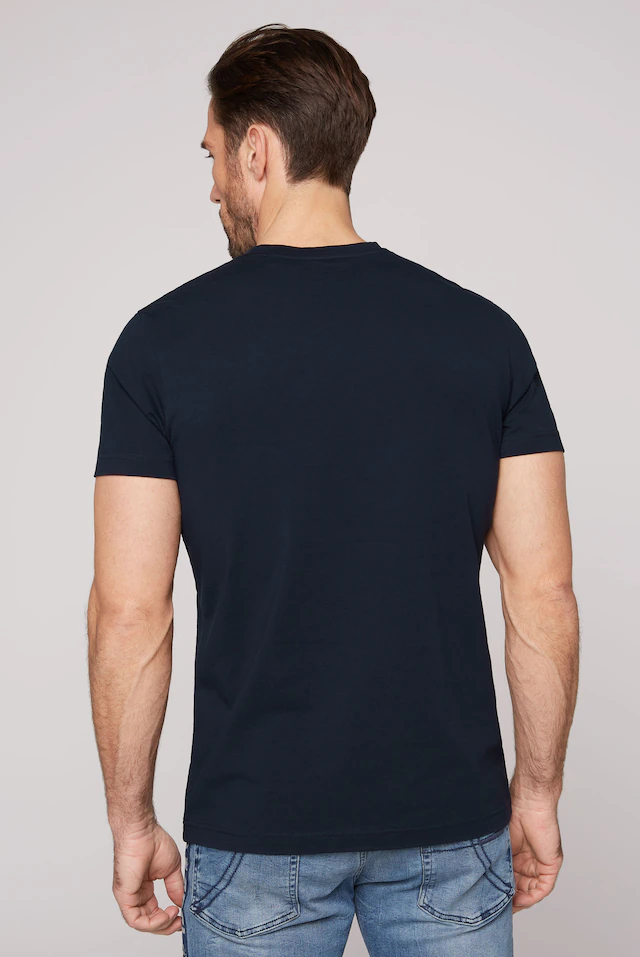 CAMP DAVID V-Shirt mit V-Ausschnitt, mit Logo-Print