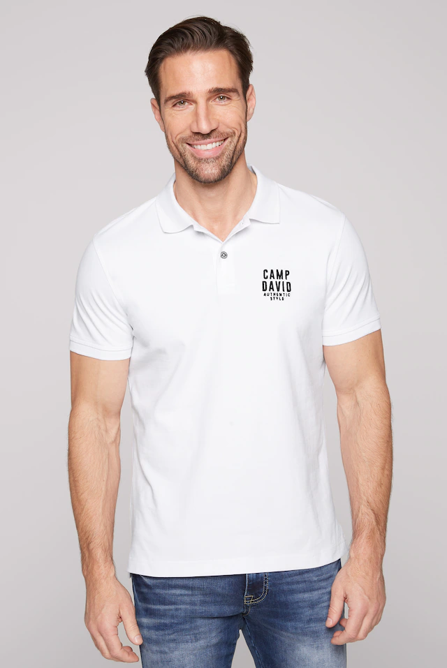 CAMP DAVID Poloshirt mit kleiner Logo-Stickerei auf Brusthöhe