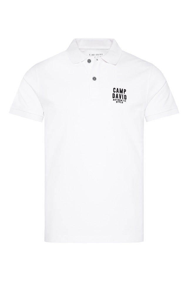 CAMP DAVID Poloshirt mit kleiner Logo-Stickerei auf Brusthöhe