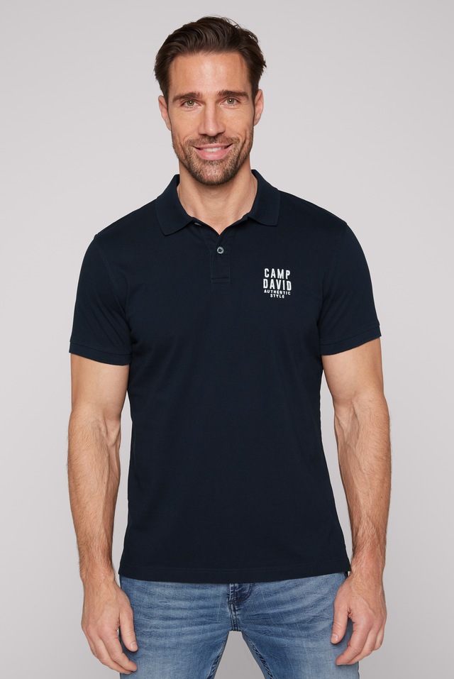 CAMP DAVID Poloshirt mit kleiner Logo-Stickerei auf Brusthöhe