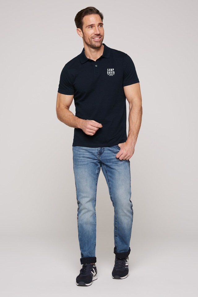 CAMP DAVID Poloshirt mit kleiner Logo-Stickerei auf Brusthöhe
