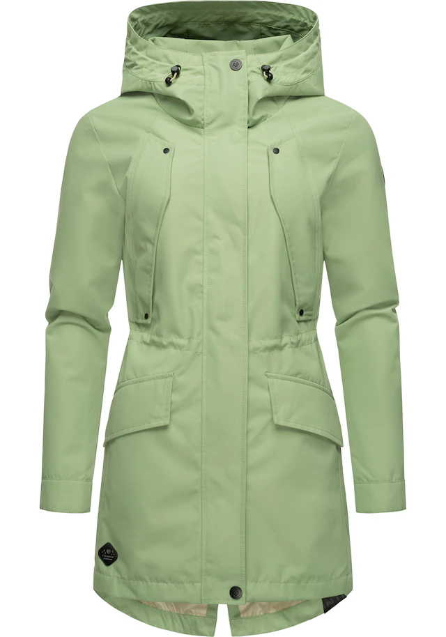 Ragwear Regenmantel »Begonia« Wasserdichter Damen Übergangsmantel mit großer Kapuze
