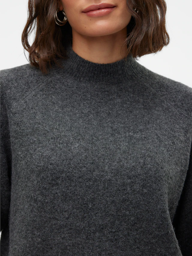 Vero Moda Strickpullover »VMLEAF LS HIGH NECK PULLOVER ENT« Materialmix, regular fit