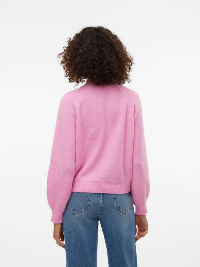 Vero Moda Strickpullover »VMLEAF LS HIGH NECK PULLOVER ENT« Materialmix, regular fit