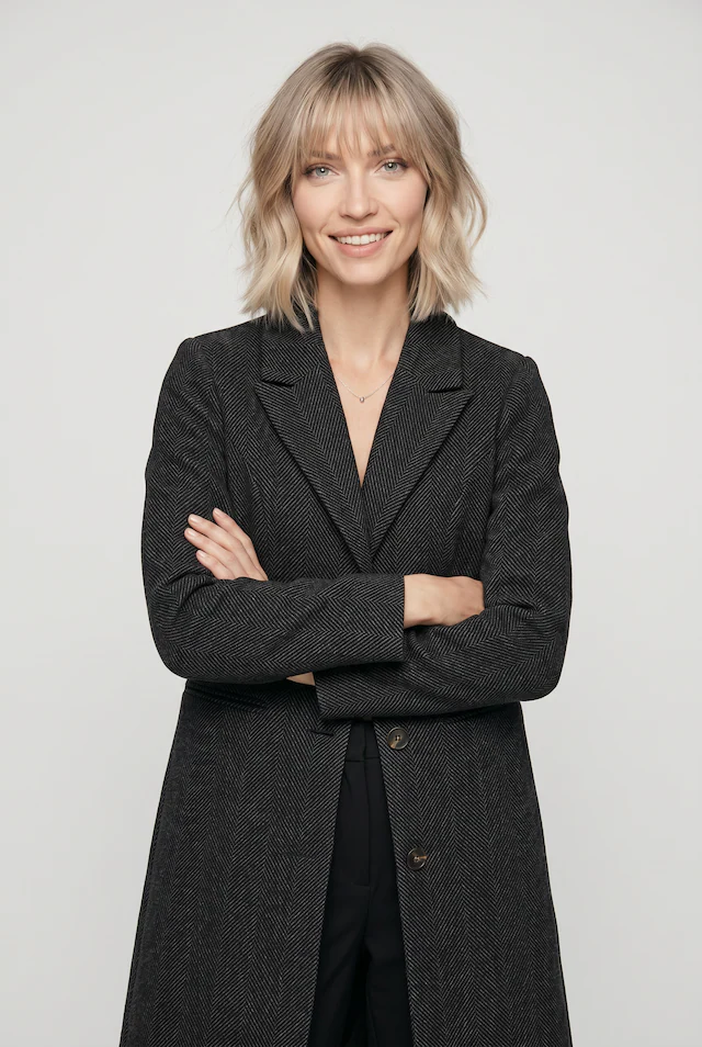 Vero Moda Langmantel »VMBLAZA HERINGBONE LONG WOOL COAT GA BOO«
