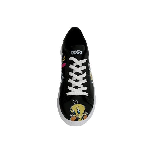 DOGO Sneaker »Ace Low-Top Sneaker Best Of Tweety And Sylvester Black Damen« Handgefertigt