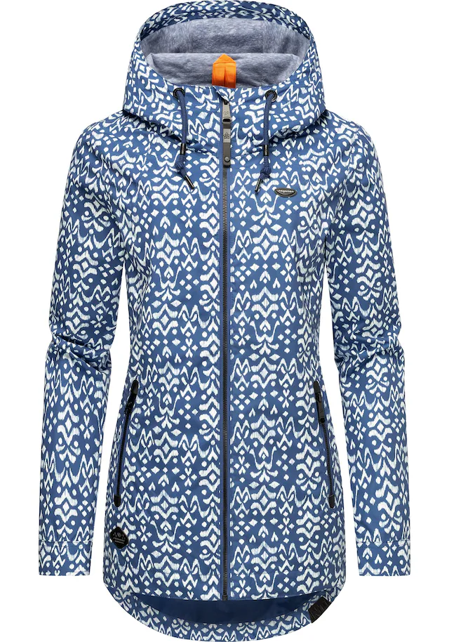 Ragwear Outdoorjacke »Zuzka Ikat« mit Kapuze Wasserdichte Übergangsjacke mit großer Kapuze