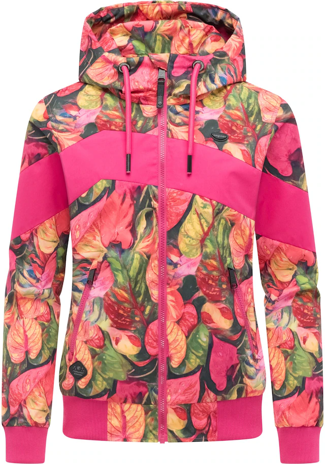 Ragwear Outdoorjacke »Nuggie Block Flower« mit Kapuze modische Damen Freizeitjacke mit floralem Print