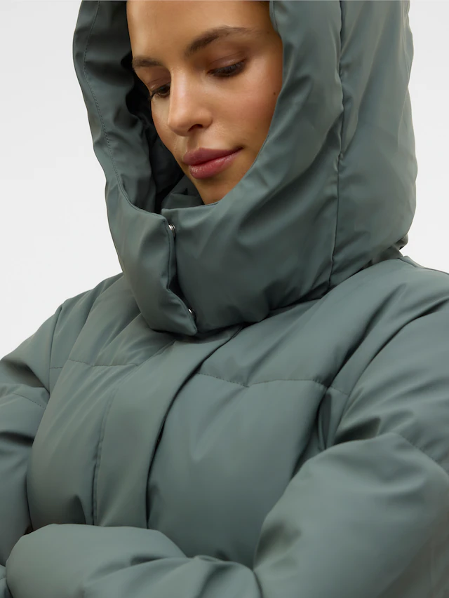 Vero Moda Steppjacke »VMGRETAKYLIE SHORT COATED JACKET NOOS« mit Kapuze Lederimitat