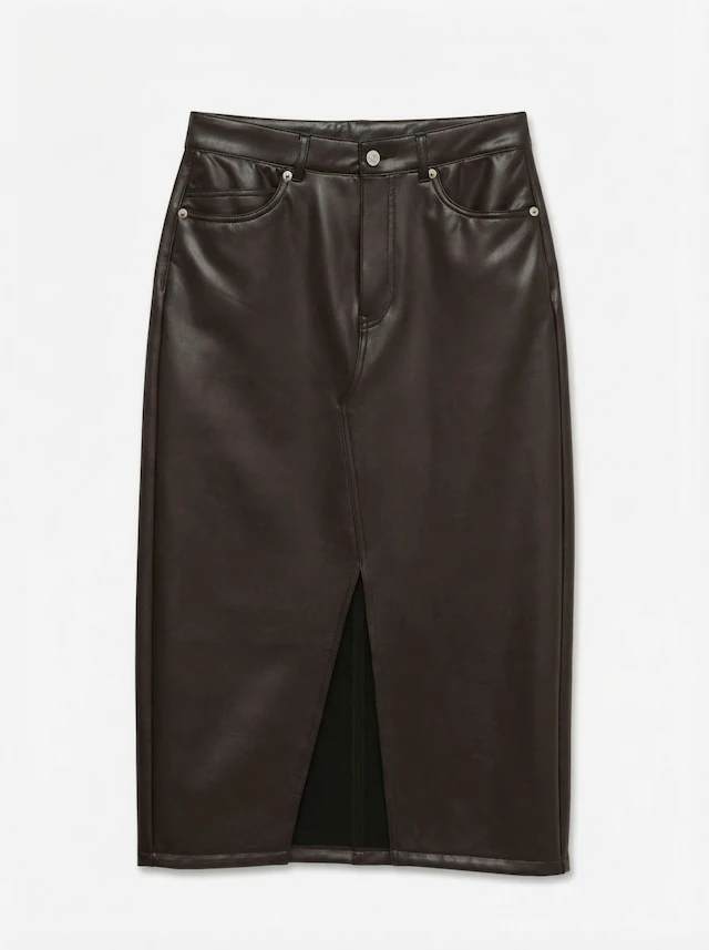 Vero Moda Lederimitatrock »VMVERI HR CALF PL SKIRT NOOS« Lederimitat, mit Stretch, high waist