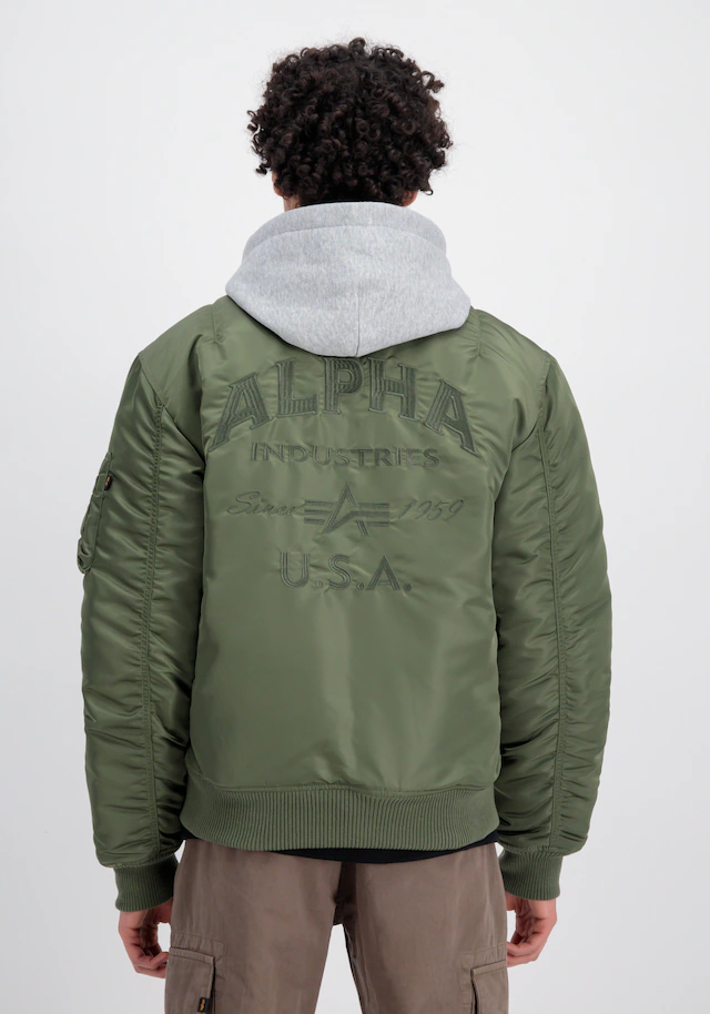 Alpha Industries Bomberjacke »MA-1 Zip Hood Back EMB«
