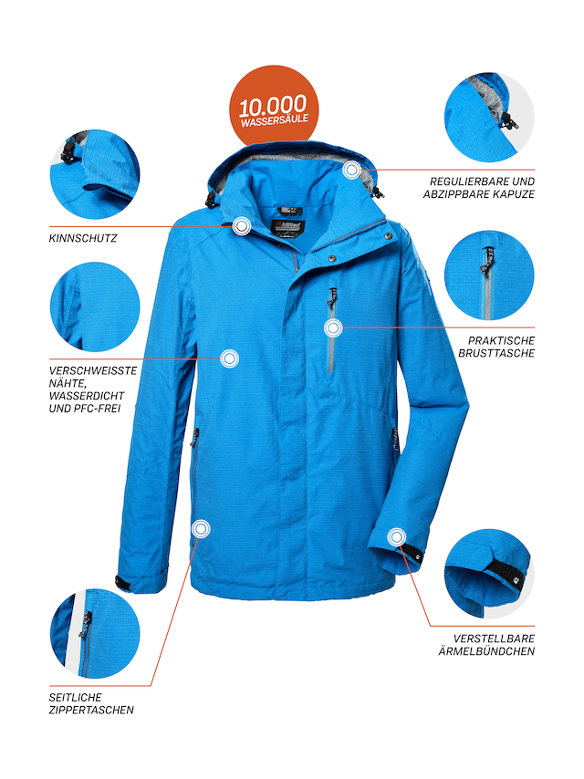 Killtec Outdoorjacke »KOS 256 MN JCKT_CARLEB« Wind- und wasserdichte Herrenjacke mit abnehmbarer Kapuze