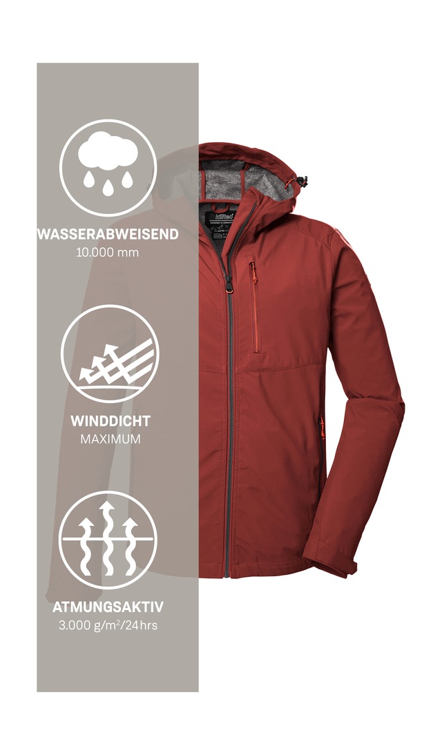 Killtec Softshelljacke »KOS 259 MN SFTSHLL JCKT« Wasserabweisende Softshelljacke mit verstellbarer Kapuze