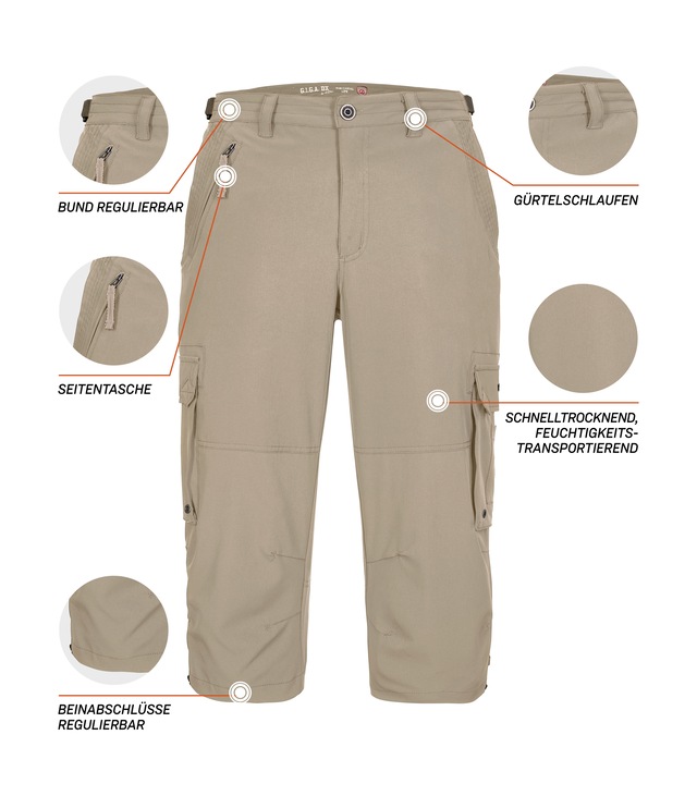 G.I.G.A. DX by killtec 3/4-Hose »GS 35 MN PNTS« Leichte, schnelltrocknende 3/4 Hose mit verstellbarem Bund und Taschen