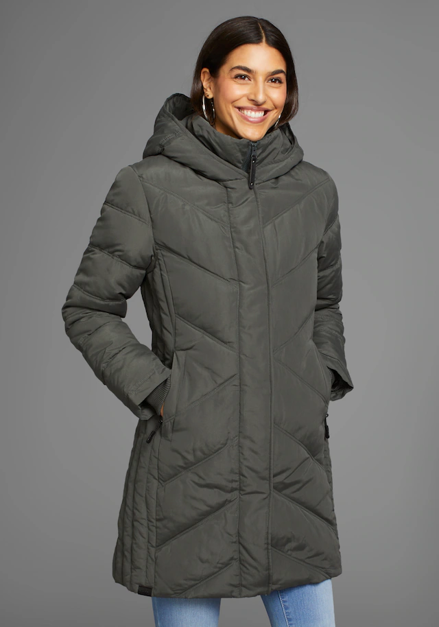 KangaROOS Winterjacke mit Kapuze mit hochschließendem Kragen, gefütterte Kapuze