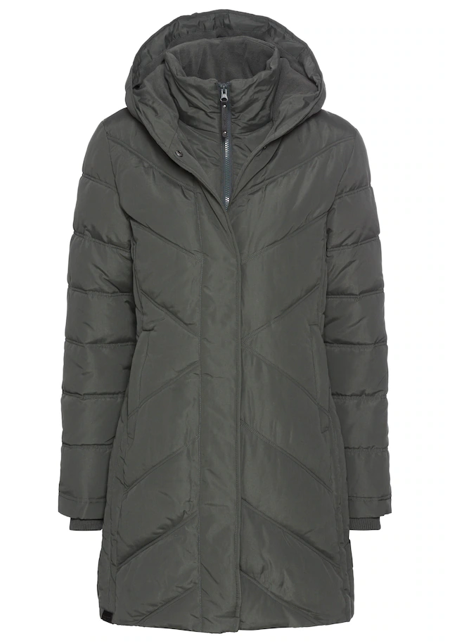 KangaROOS Winterjacke mit Kapuze mit hochschließendem Kragen, gefütterte Kapuze