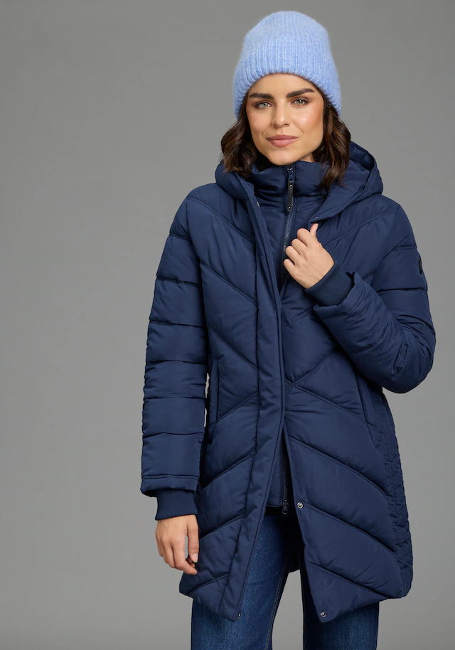 KangaROOS Winterjacke mit Kapuze mit hochschließendem Kragen, gefütterte Kapuze