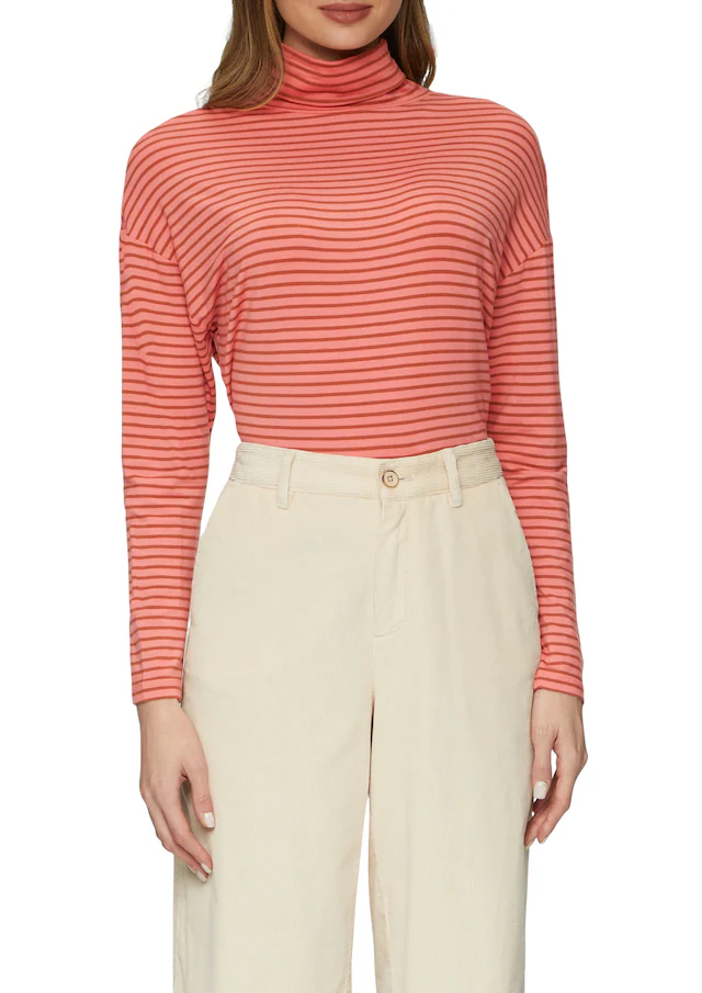 s.Oliver Rollkragenpullover mit Streifenmuster