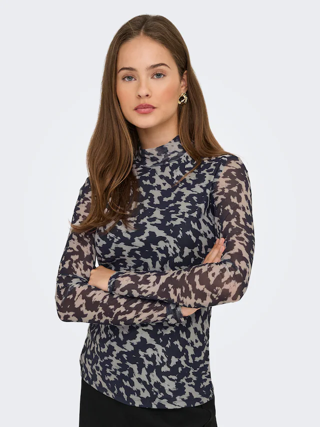 ONLY Langarmshirt »ONLERICA LIFE MESH L/S TOP JRS NOOS« Kunstfaser mit Stretch, regular fit
