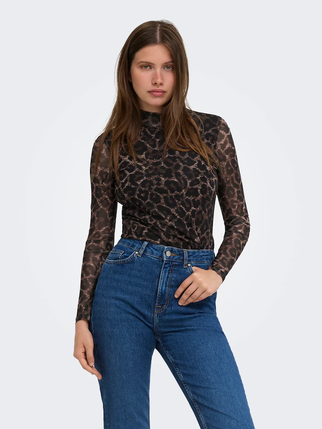 ONLY Langarmshirt »ONLERICA LIFE MESH L/S TOP JRS NOOS« Kunstfaser mit Stretch, regular fit