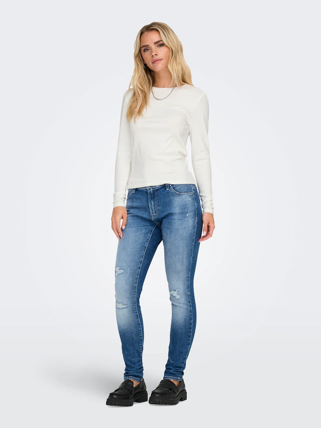 ONLY Langarmshirt »ONLRILEY O-NECK L/S TOP JRS« Baumwollmischung