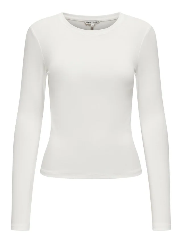 ONLY Langarmshirt »ONLRILEY O-NECK L/S TOP JRS« Baumwollmischung