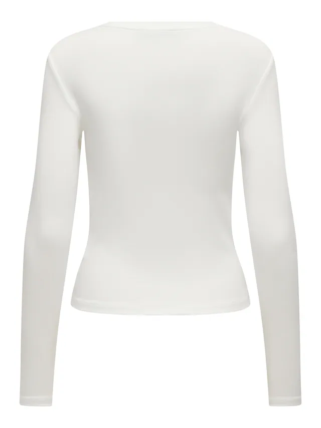 ONLY Langarmshirt »ONLRILEY O-NECK L/S TOP JRS« Baumwollmischung