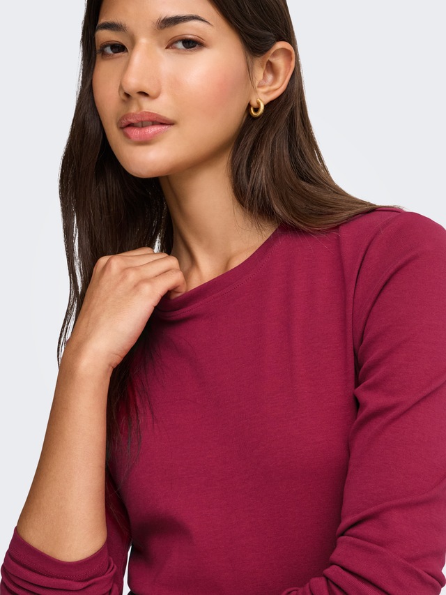 ONLY Langarmshirt »ONLRILEY O-NECK L/S TOP JRS« Baumwollmischung
