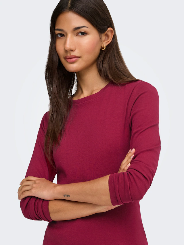 ONLY Langarmshirt »ONLRILEY O-NECK L/S TOP JRS« Baumwollmischung